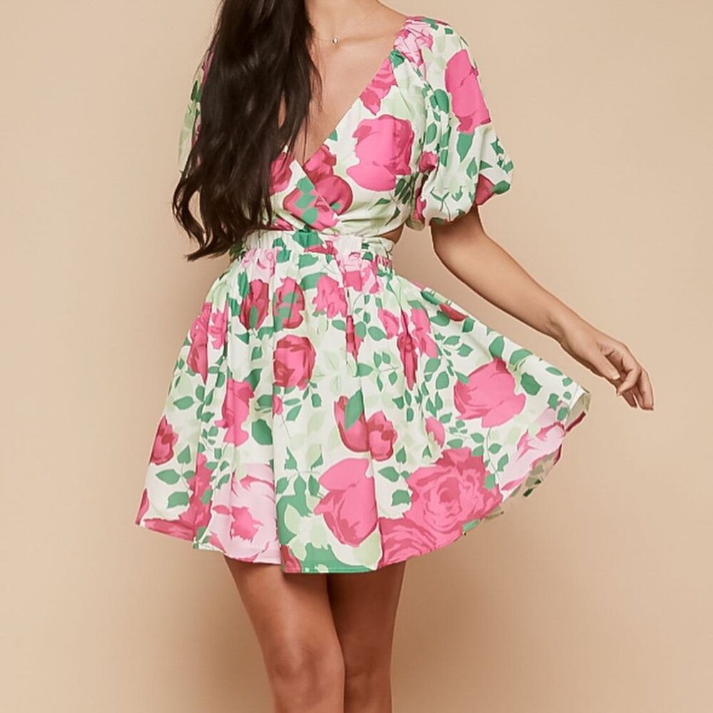 Secret Garden Floral Mini Dress - Size S